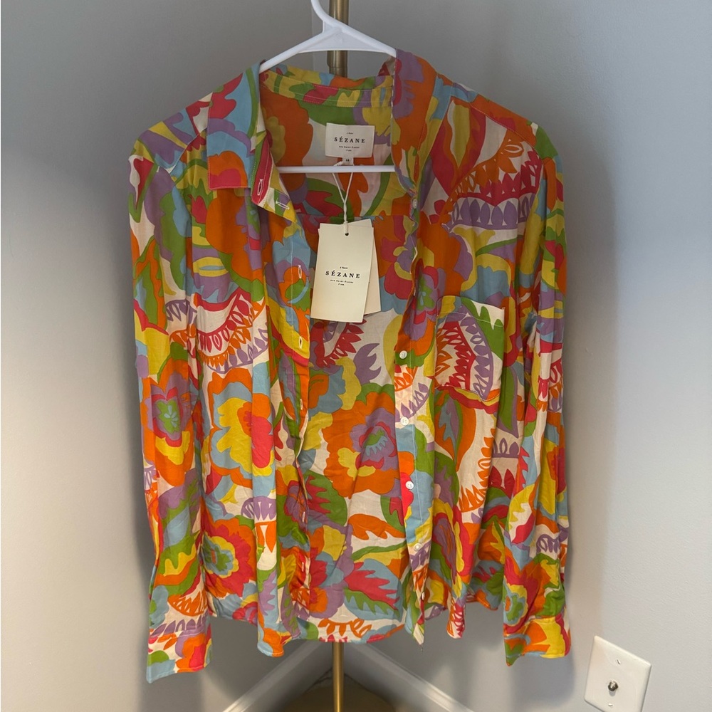 Sezane tomboy shirt in seventies